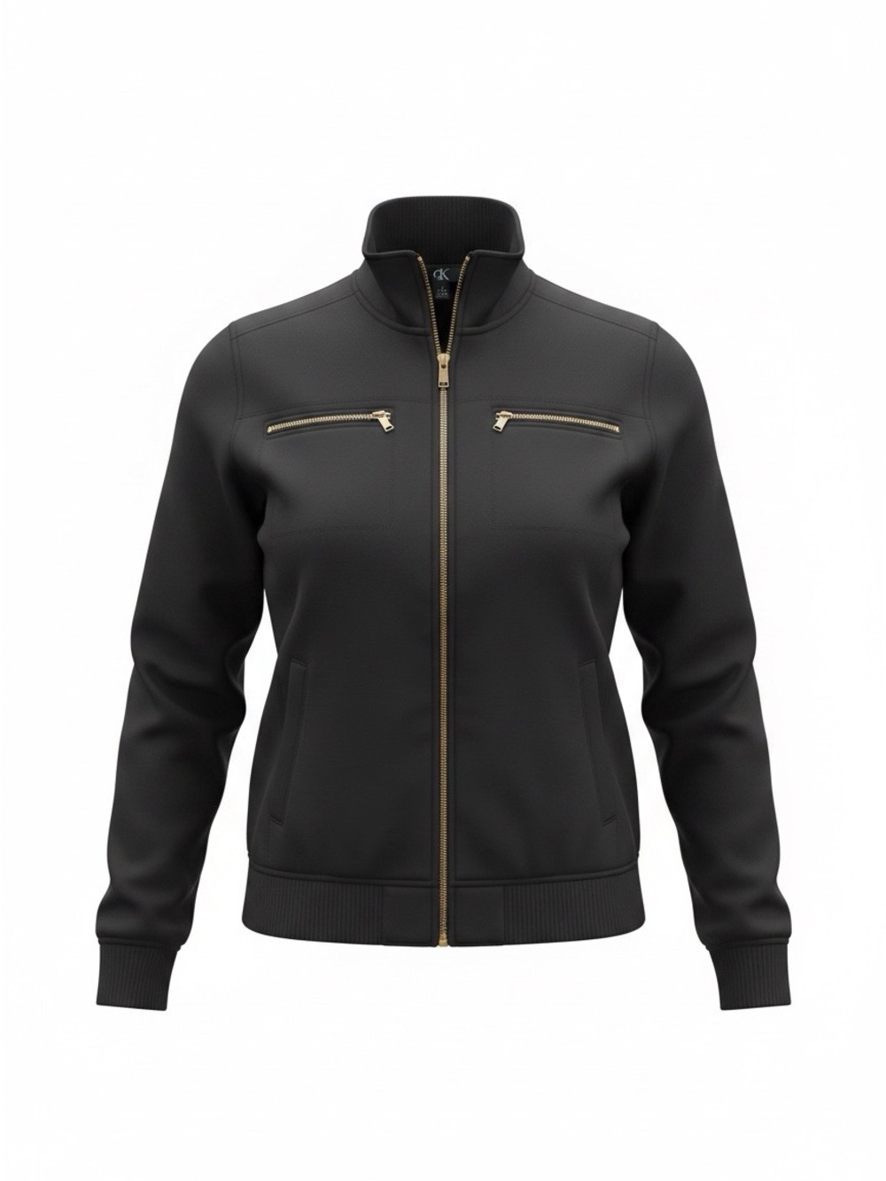Calvin Klein Black Bomber Jacket with Gold-Tone Hardware